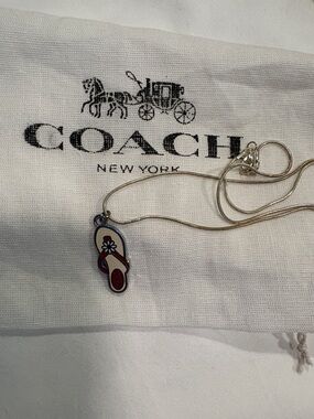 Coach Red and White Flip-Flop Charm on a 925 silver chain